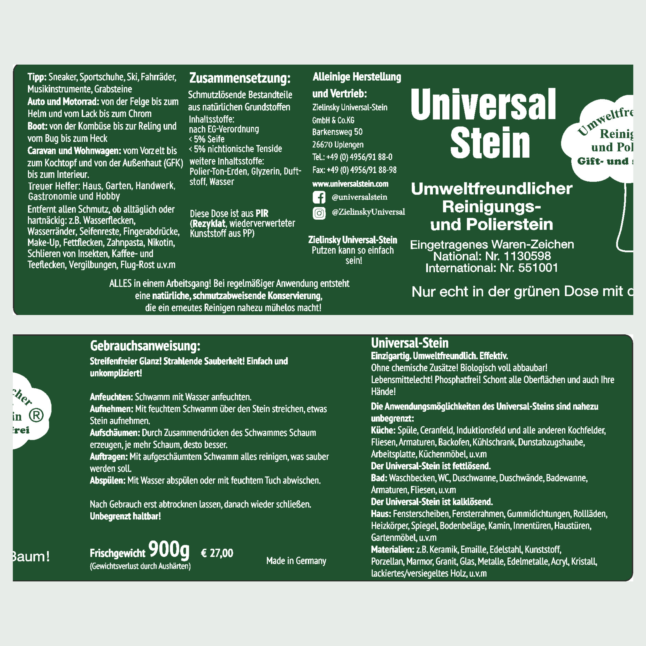 Universal-Stein 900g