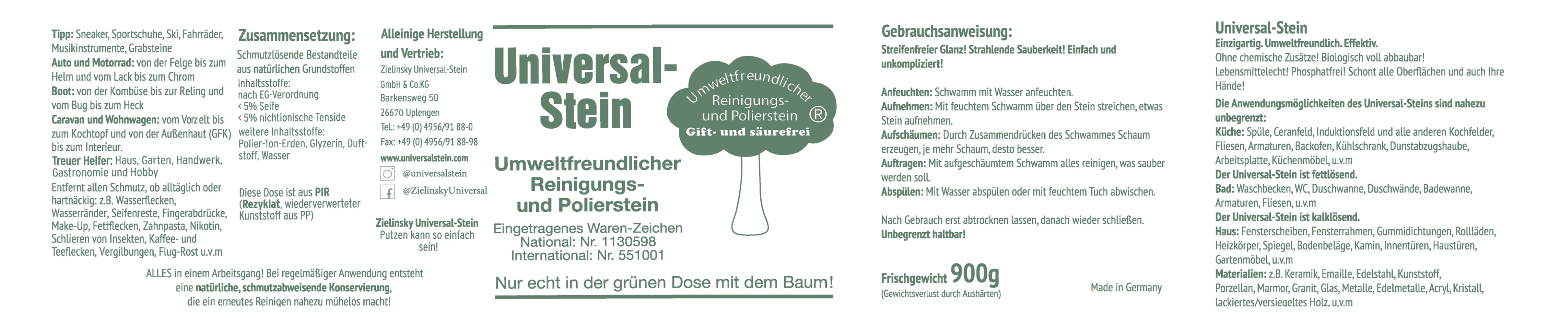 Universal-Stein 900g